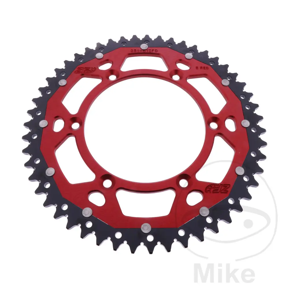 ZF Sprockets rozeta DUA 51Z pro řetěz 520 červená ZF vnitřní průměr 130 rozteč děr 150 FANTIC XE 125 2T 20-25, XE 300 2T IE ENDURO ABS 24, XEF 250 4T