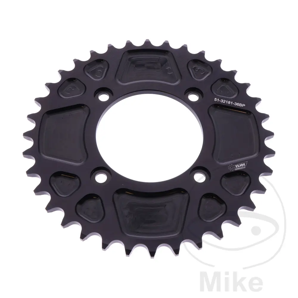Esjot rozeta ALU 36Z pro řetěz 520 černá Esjot BETA EVO 125 16-25, EVO 125 FACTORY 16-26, EVO 200 09-24, EVO 200 FACTORY 21-24, EVO 250 4T 09-18, EVO