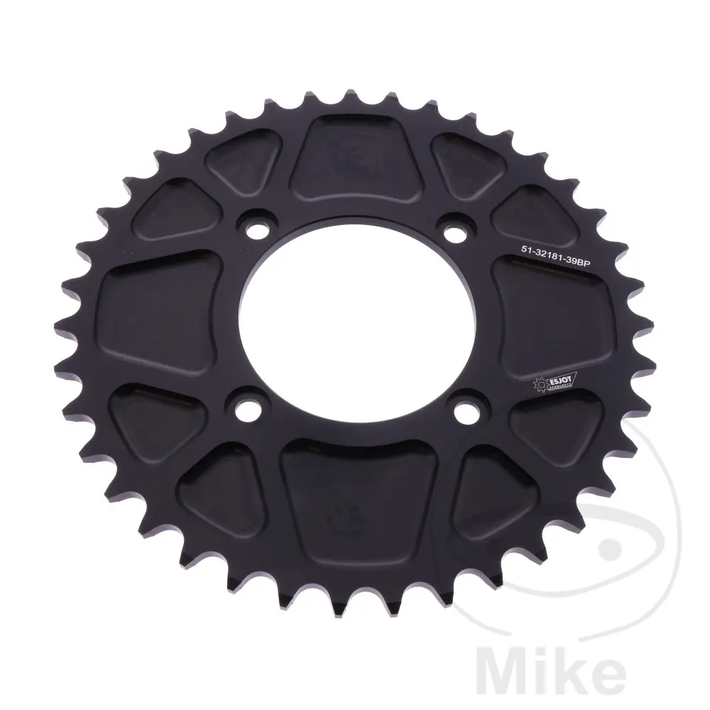 Esjot rozeta ALU 39Z pro řetěz 520 černá Esjot BETA EVO 125 16-25, EVO 125 FACTORY 16-26, EVO 200 09-24, EVO 200 FACTORY 21-24, EVO 250 4T 09-18, EVO
