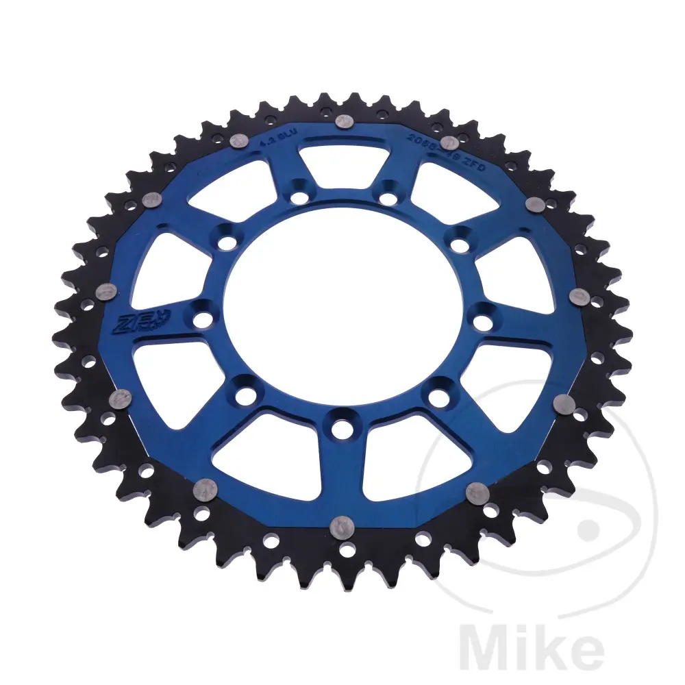 ZF Sprockets rozeta DUA 49Z pro řetěz 520 modrá ZF vnitřní průměr 105 rozteč děr 124 TM RACING EN 125 05-19, RACING EN 125 F I 20-24, RACING EN 125 F