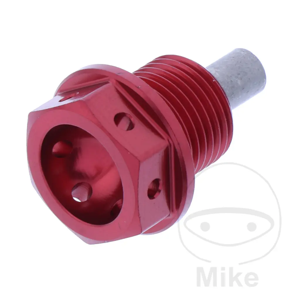 JMP šroub výpust oleje MAG BO M14X1.25 mm 12 mm Alu Racing červená AJP PR7 650 18-20, PR7 650  EURO5 21-24, PR7 650 GOLD EDITION EURO5 24, CAGIVA