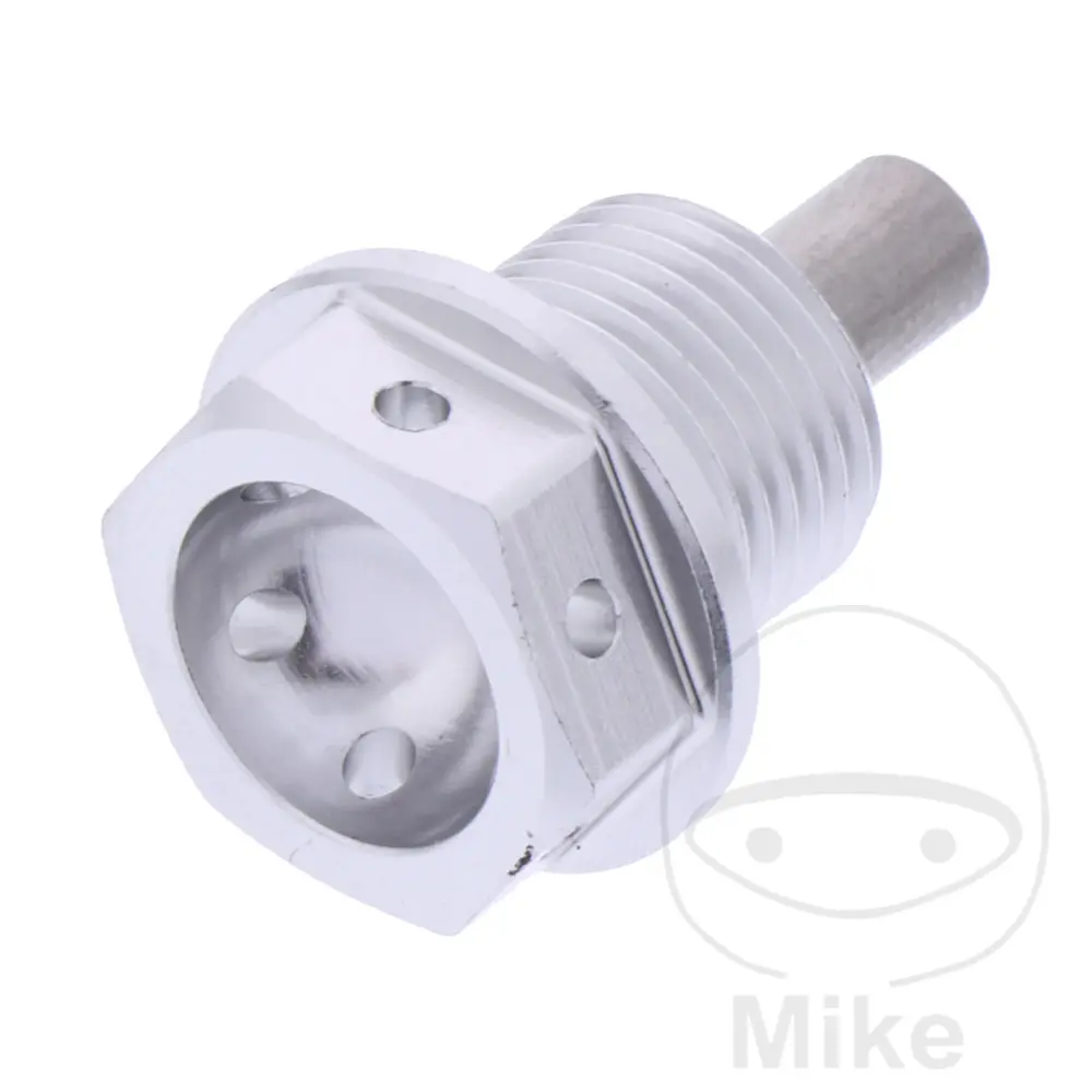 JMP šroub výpust oleje MAG BO M14X1.25 mm 12 mm Alu Racing stříbrná AJP PR7 650 18-20, PR7 650  EURO5 21-24, PR7 650 GOLD EDITION EURO5 24, CAGIVA