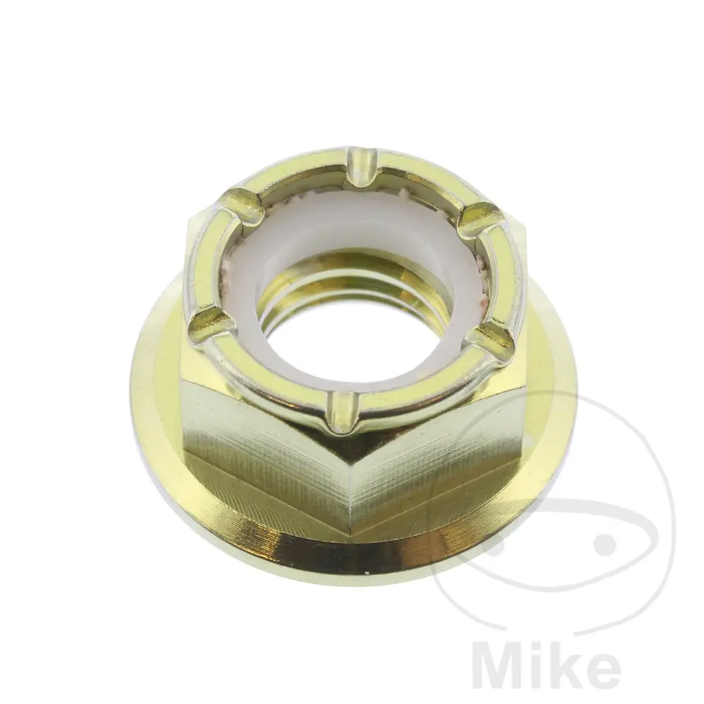JMP vázací matka M8X1.25 mm Titan zlatý APRILIA PEGASO 650 97-00, PEGASO 650 IE 01-04, PEGASO 650 IE FACTORY 07-10, PEGASO 650 GARDA 98-00, PEGASO 650