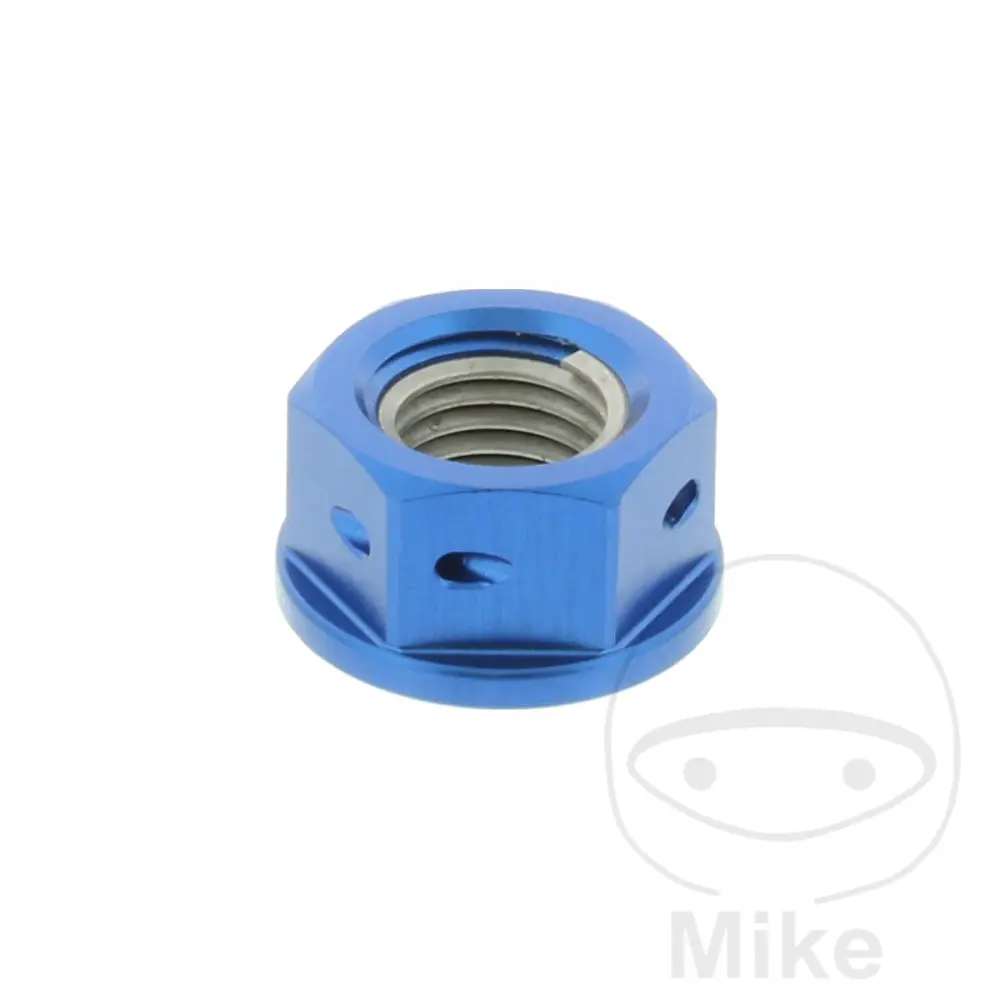 JMP matka řetězového kolečka M10 x 1.25 mm Alu Racing modrý APRILIA DORSODURO 900  ABS 17-21, RS 457  ABS 24-25, RS 660  ABS 22-25, RS 660 EXTREMA ABS