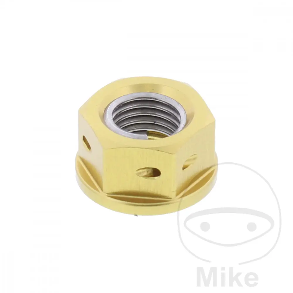 JMP matka řetězového kolečka M10 x 1.25 mm Alu Racing zlatý APRILIA DORSODURO 900  ABS 17-21, RS 457  ABS 24-25, RS 660  ABS 22-25, RS 660 EXTREMA ABS