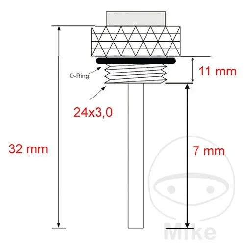 JMP ukazatel teploty oleje 24X3MM HONDA CB 1100 SF X-11 00-03, CBR 1100 XX SUPER BLACKBIRD 97-08, VF 750 C MAGNA 82-00, VFR 800 FI 98-01, VFR 800