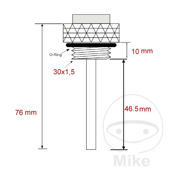 JMP ukazatel teploty oleje 30X1.5MM KAWASAKI GPZ 900 R NINJA ANTI DIVE 84-89, GPZ 900 R NINJA 90-94, GPZ 1000 RX NINJA 86-87, GPZ 1100 95-98, GPZ 1100