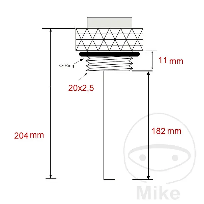 JMP ukazatel teploty oleje 20X2.5 mm HONDA VT 750 C SHADOW 04-09, VT 750 CA SHADOW 06-09, VT 750 CS SHADOW ABS 10-16, VT 750 C2S SHADOW ABS 10-15, VT