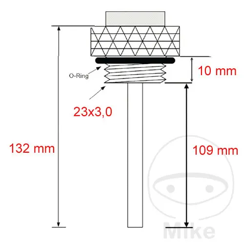 JMP měrka teploty oleje M 23X3.0MM KTM ADVENTURE 950 LC8 03-05, ADVENTURE 950 S LC8 03-05, ADVENTURE 990 S LC8 06-08, ADVENTURE 990 LC8  ABS 06-10,