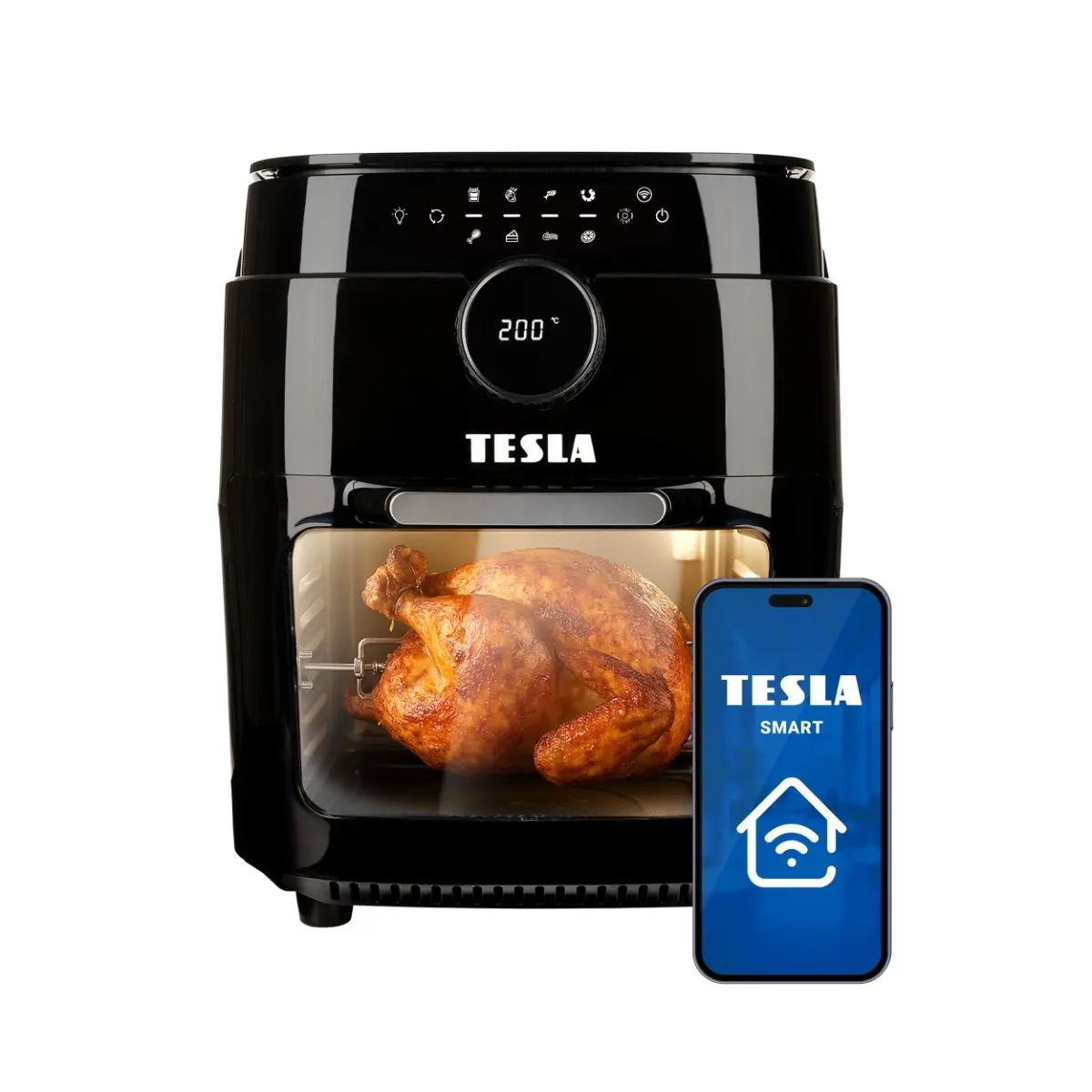 TESLA AirCook & Grill QG800 WiFi - multifunkční digitální horkovzdušná fritéza