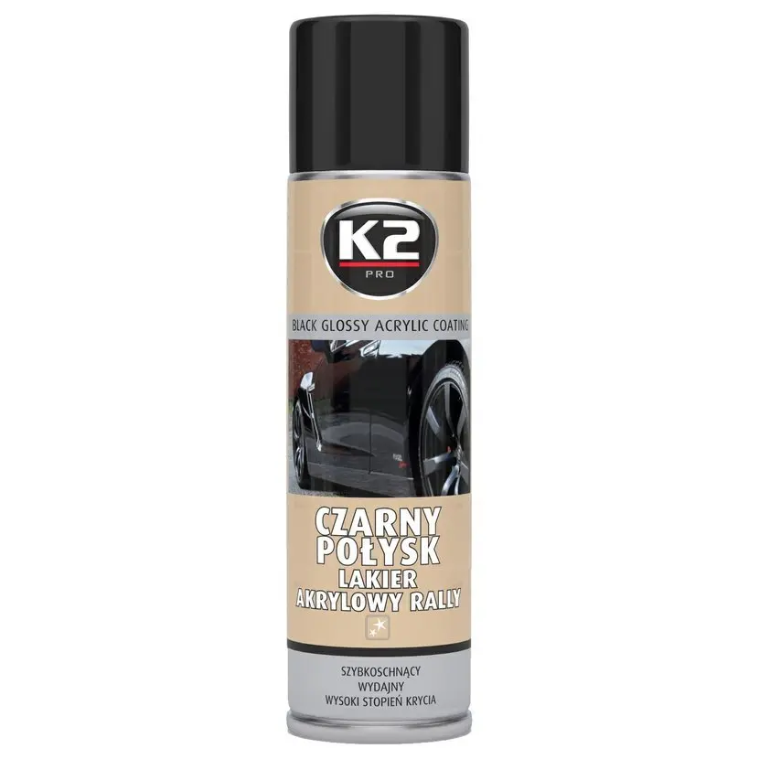K2 AKRYLOVÁ BARVA VE SPREJI ČERNÁ LESKLÁ 500 ml