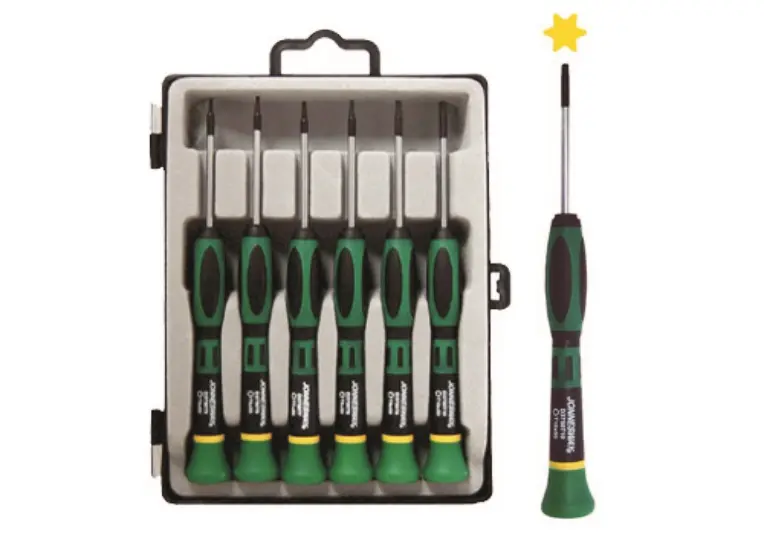 Mikrošroubováky hodinářské Torx T5-T10, sada 6 kusů - JONNESWAY D3750T06S