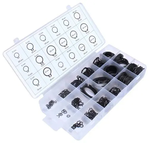 Pojistné kroužky na hřídele - vnější segrovky, průměr 4 - 32 mm, sada 300 ks - ASTA