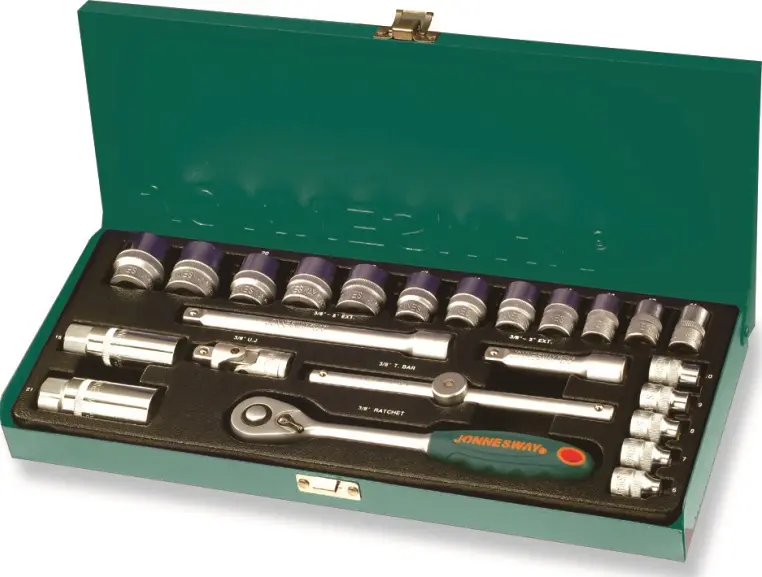 Gola sada 3/8", 6hranné hlavice, 25 kusů, 6-22 mm - JONNESWAY S04H3125S