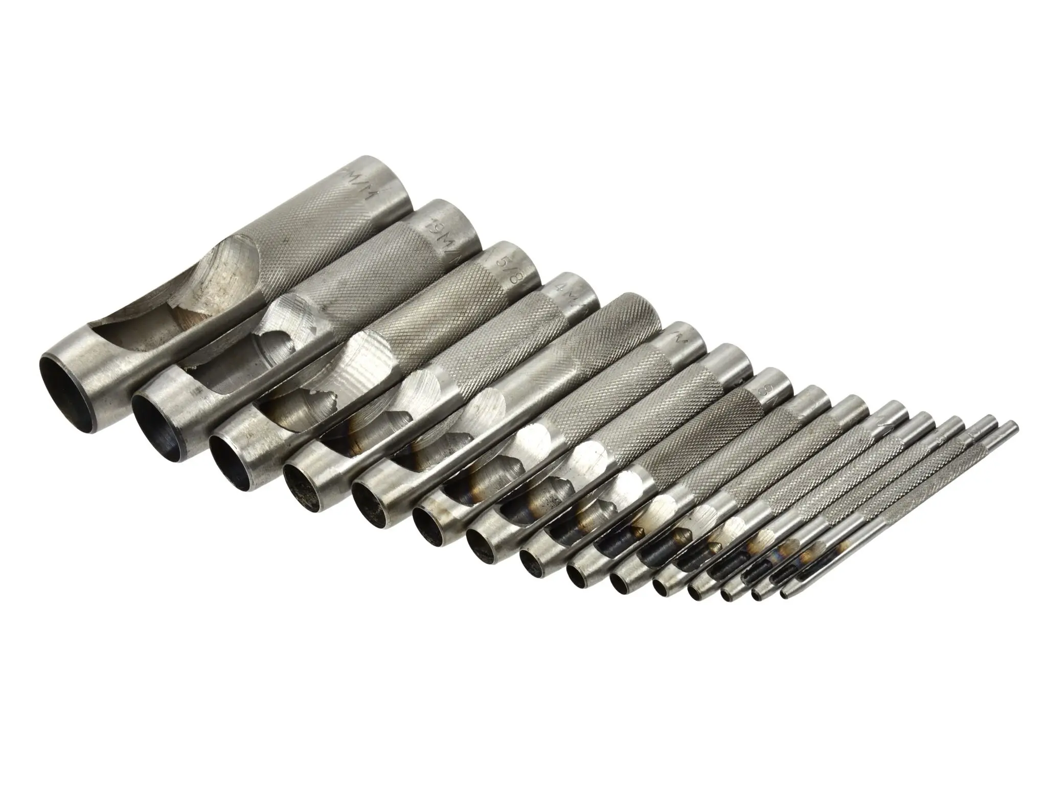 Tyčové výsečníky - děrovače, průměr 2 - 22 mm, sada 15 kusů