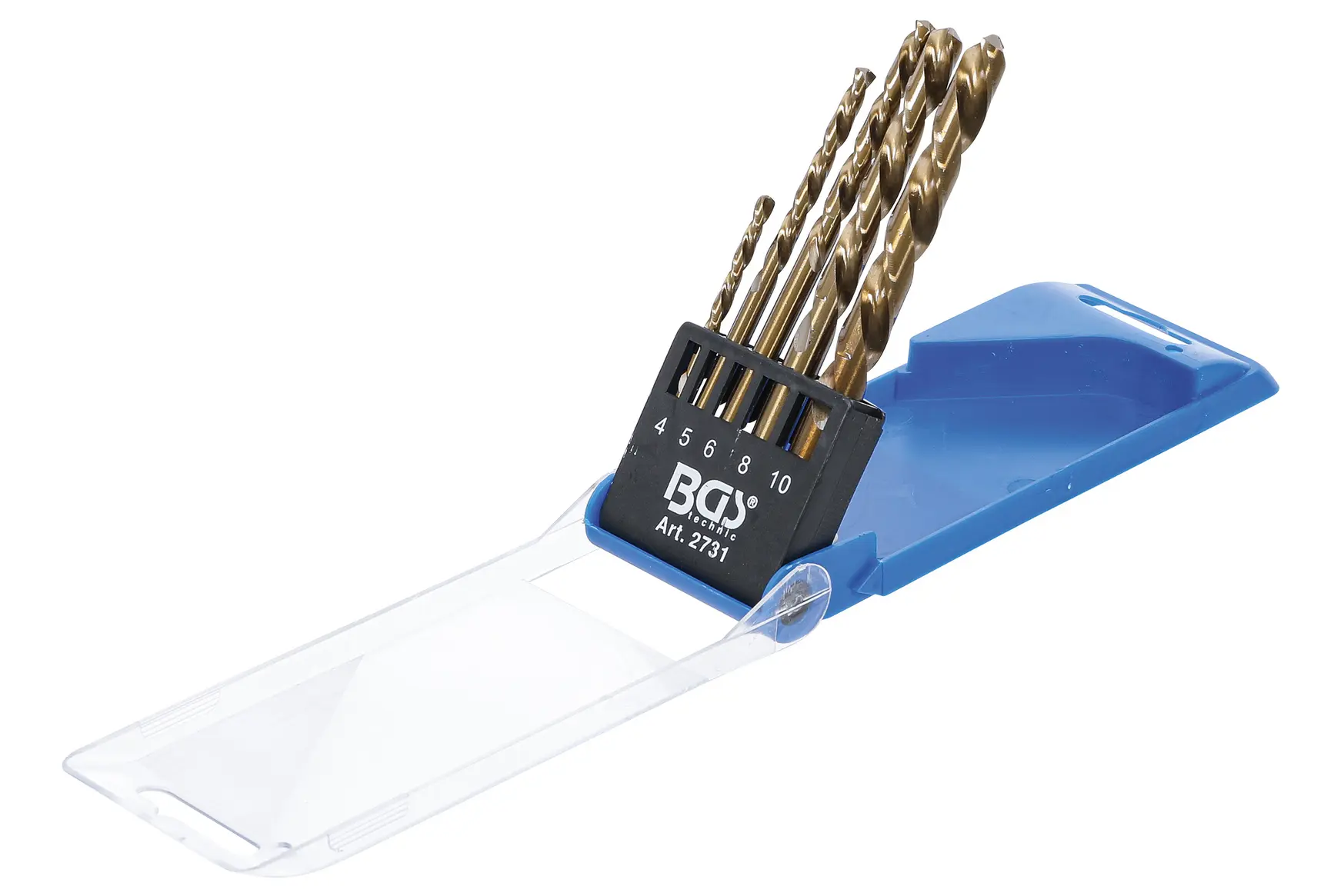 Vrtáky HSS 4,0 - 10,0 mm, titan, levotočivé - BGS 2731