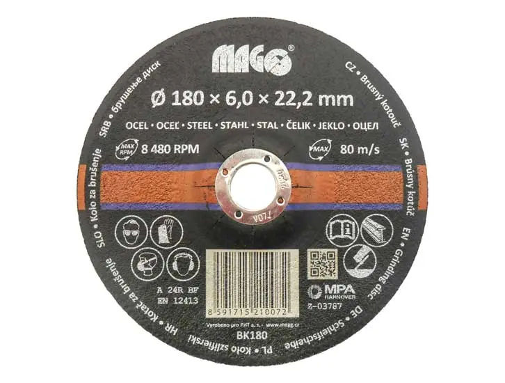 Kotouč brusný na kov 180 x 6 x 22,2 mm - MAGG BK180