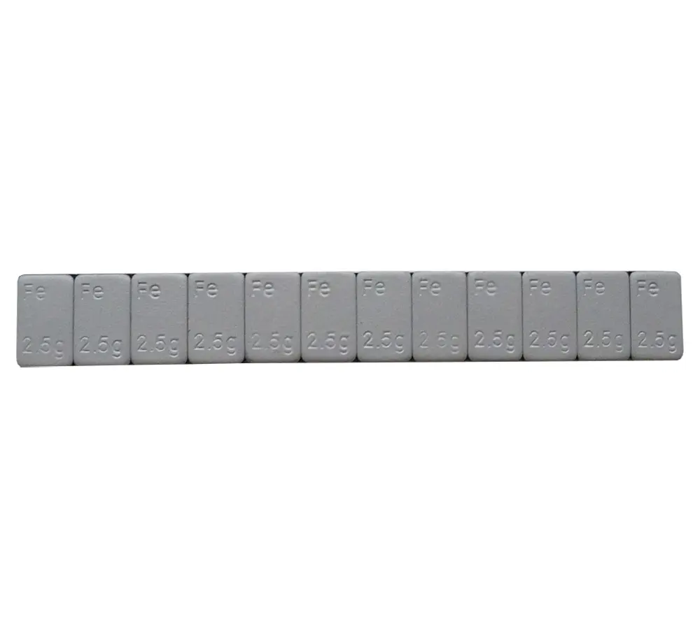 Samolepící závaží nízké 12x2,5g, pásek 30g, Fe, šedý lak, Počet kusů: 1