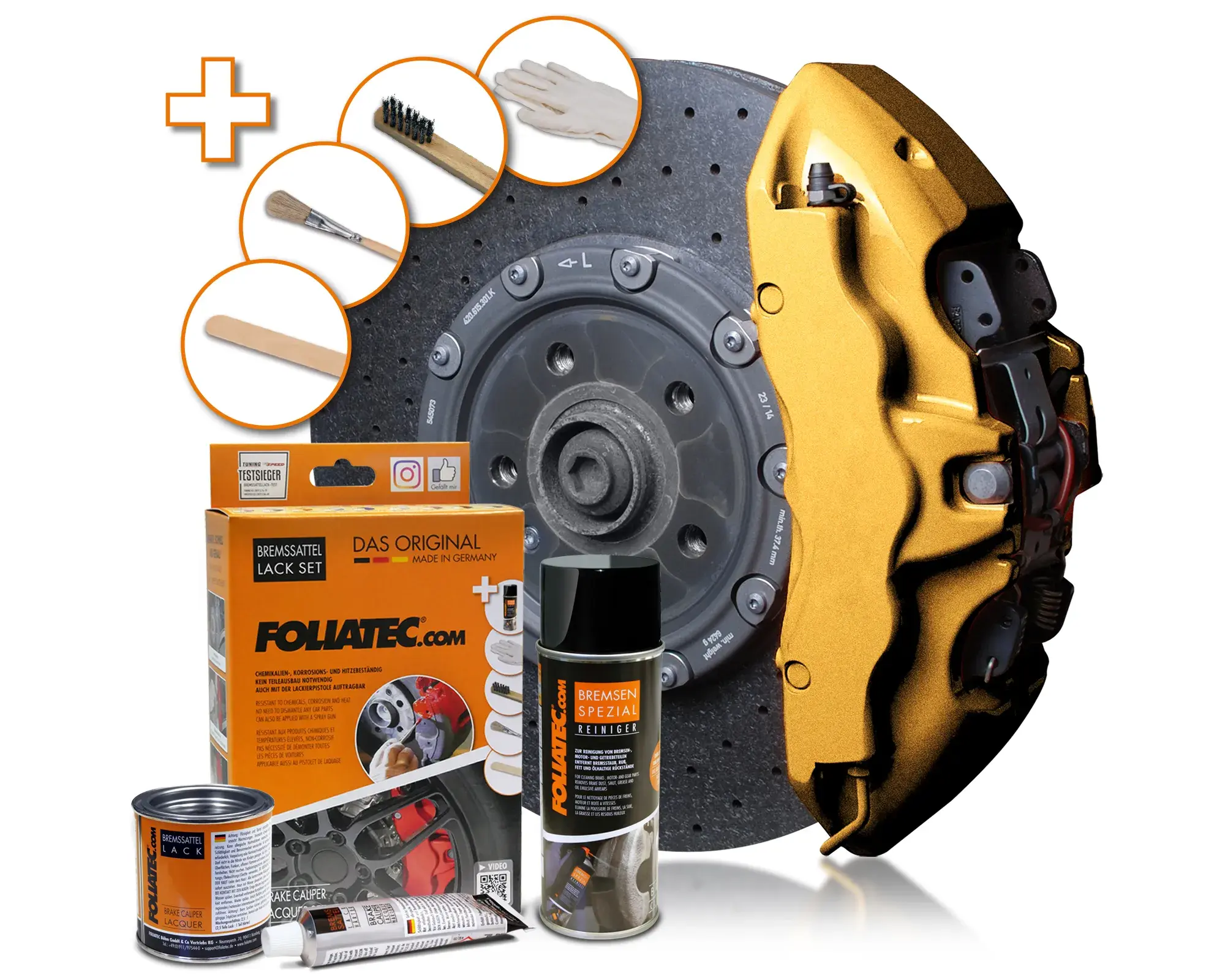 Foliatec Barva na brzdy, sada - Prestige Gold Metalic