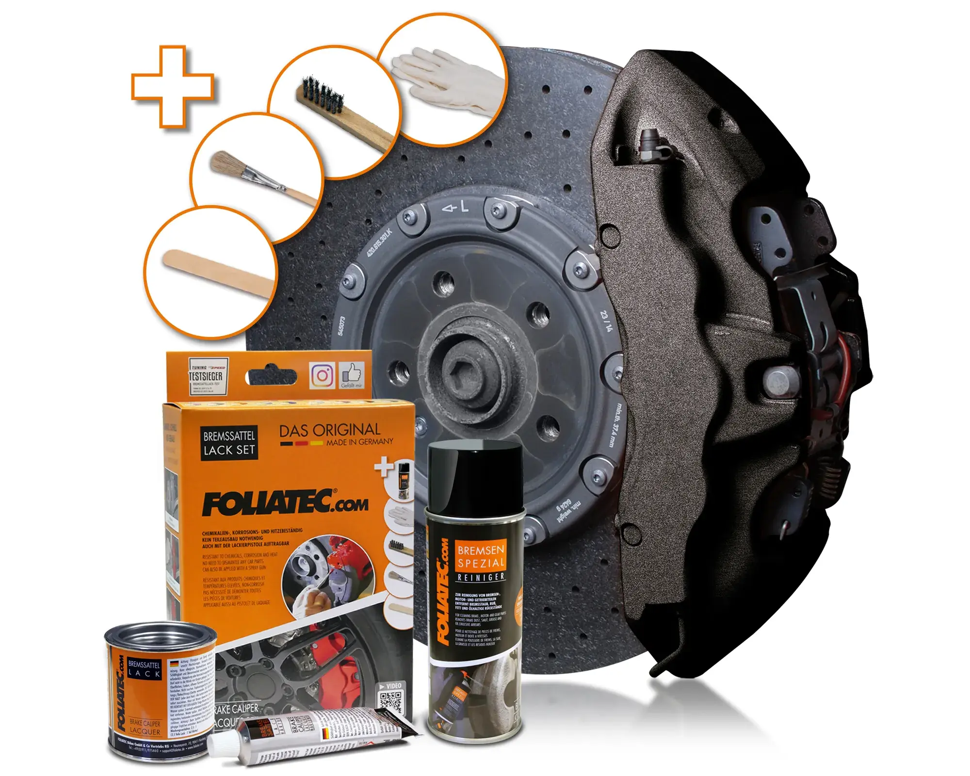 Foliatec Barva na brzdy, sada - Carbon Metallic