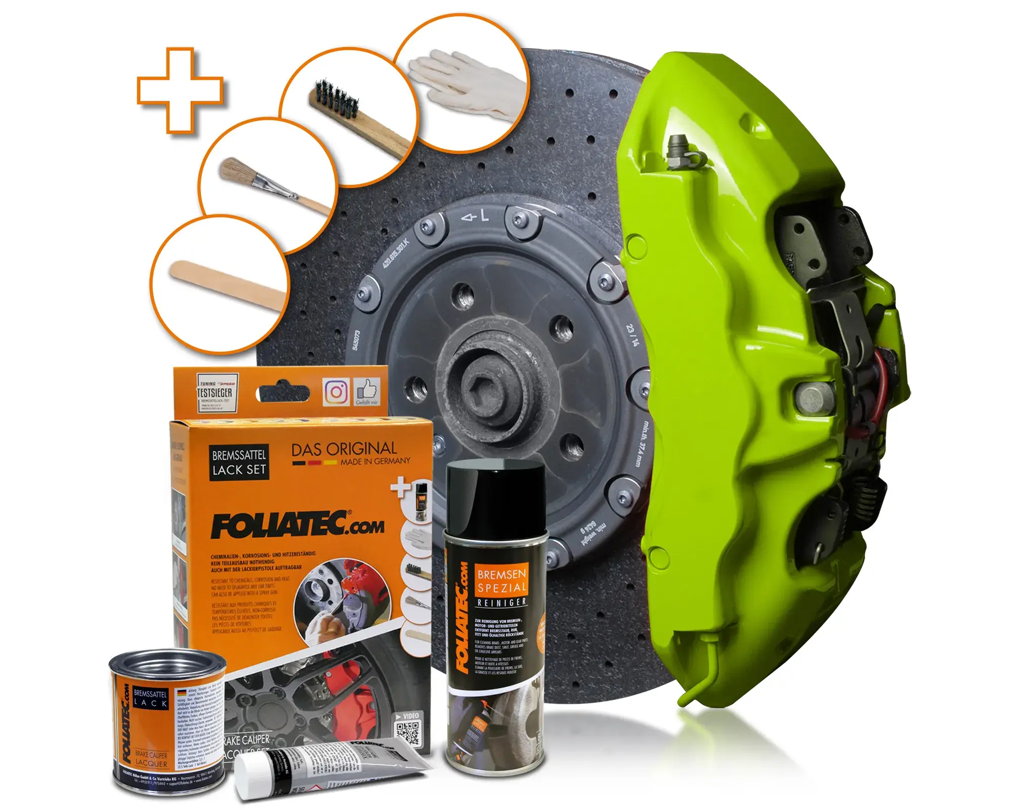 Foliatec Barva na brzdy, sada - Toxic Green