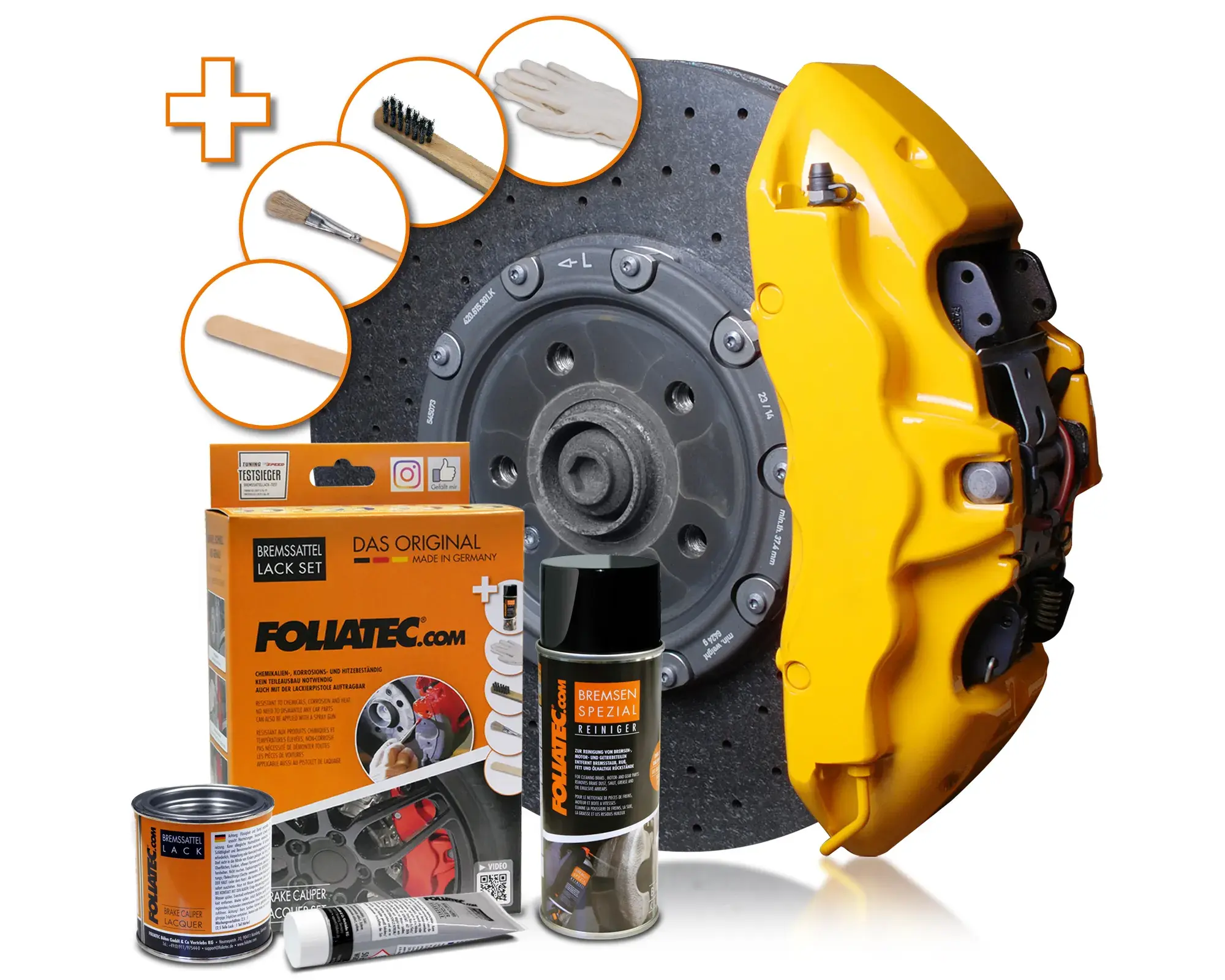 Foliatec Barva na brzdy, sada - Performance Yellow
