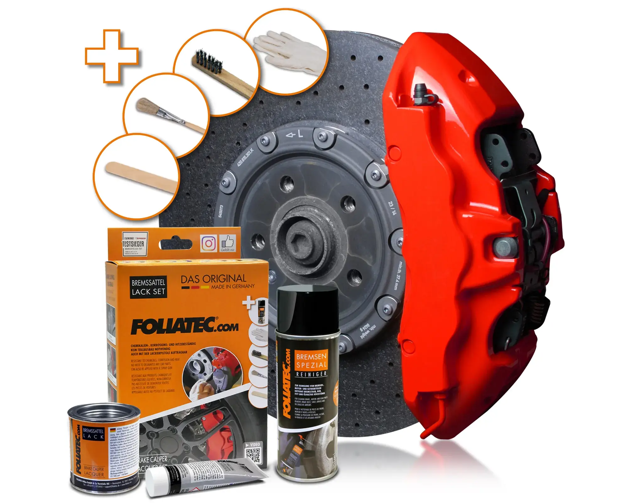 Foliatec Barva na brzdy, sada - Performance Red