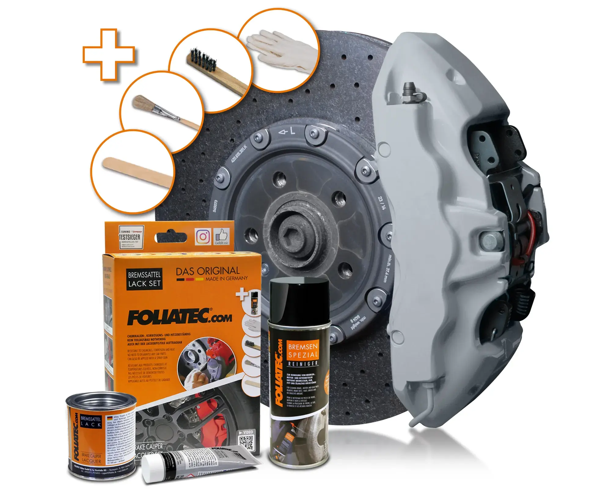 Foliatec Barva na brzdy, sada - Circuit Grey