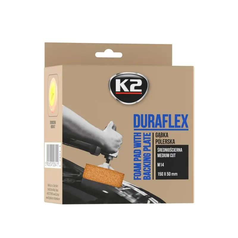 K2 DURAFLEX - Leštící houba na závit M14 - Oranžová