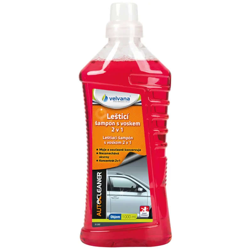 Lešticí šampon s voskem 2 v 1, 500 ml - Velvana