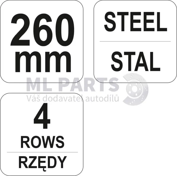 Yato Kartáč drátěný ruční 260 mm, YT-6332