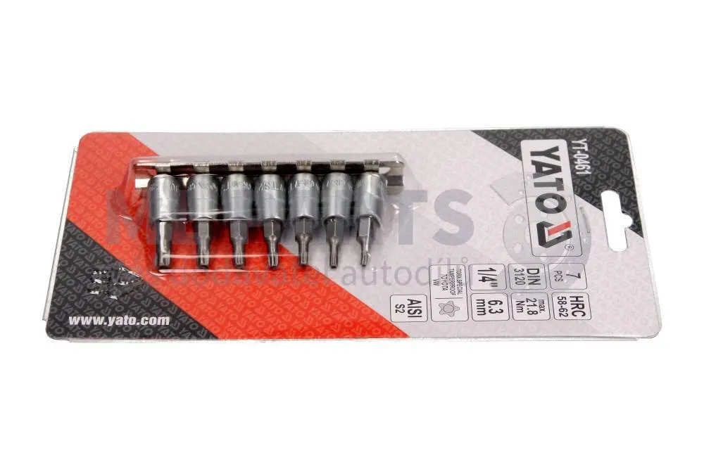 Yato Sada bitů 1/4" 7 ks TS10-TS40 torx, YT-0461