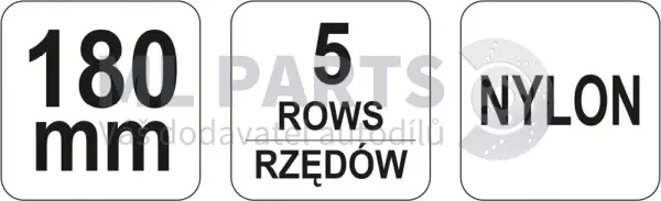 Yato Kartáč drátěný ruční 180 mm nylon, YT-6349