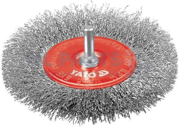 Kartáč rotační nerezový s trnem průměr 100 mm YATO YT-4758