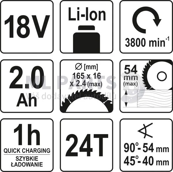 pilarka 165mm 18V Li-Ion ..