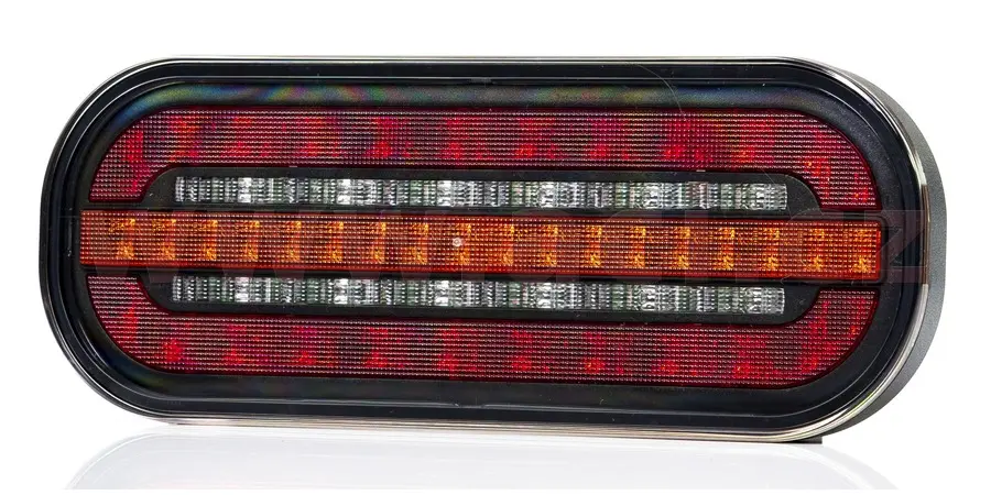 zadní světlo LED 195x75 mm, s dynamickým směr. světlem, kabel 1 m, L=P