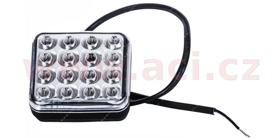 zadní mlhovka LED čtverec 68x78x40 mm (montáž na 2 šrouby, kabel 0,5 m) 12-36V