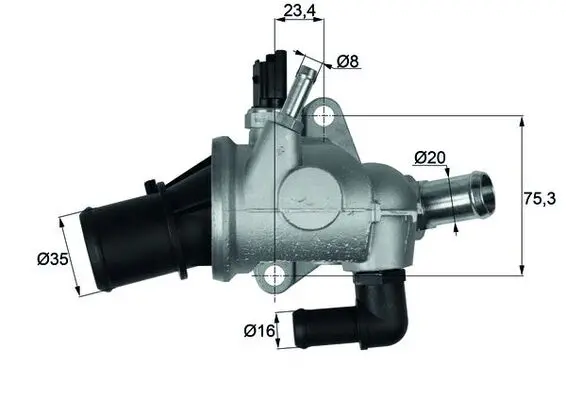 Termostat, chladivo MAHLE TI 174 88