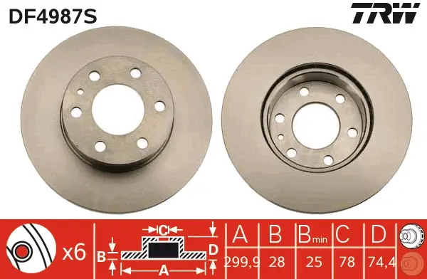 Brzdový kotouč TRW DF4987S