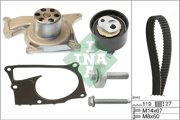 Vodní pumpa + sada ozubeného řemene Schaeffler INA 530 0607 30