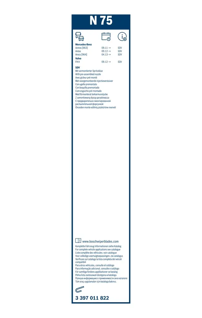 List stěrače BOSCH 3 397 011 822