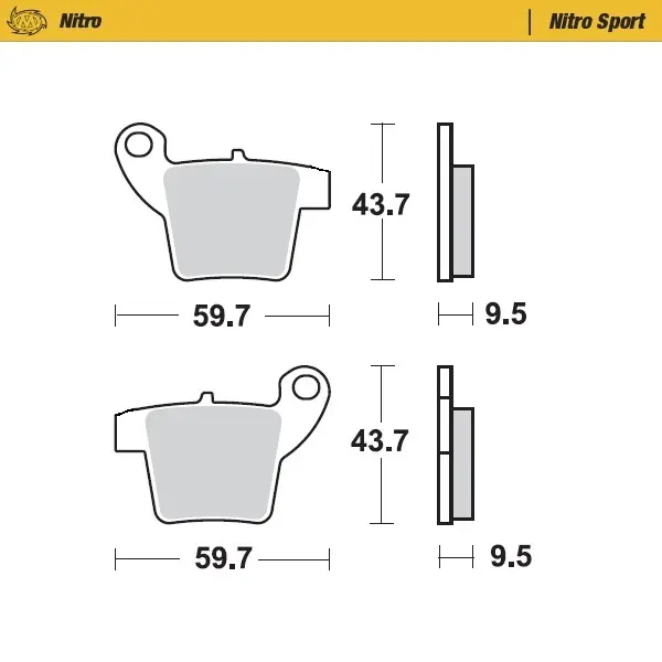 MOTO-MASTER brzdové destičky NITRO závodní sintrované METAL SOFT: 22 (NITRO sport) do třmenu MOTO-MASTER (210104) KTM SX 65 20-, GASGAS MC 65 21-