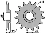 PBR řetězové kolo přední 1252 16 18NC (MADE IN ITALY) ( )