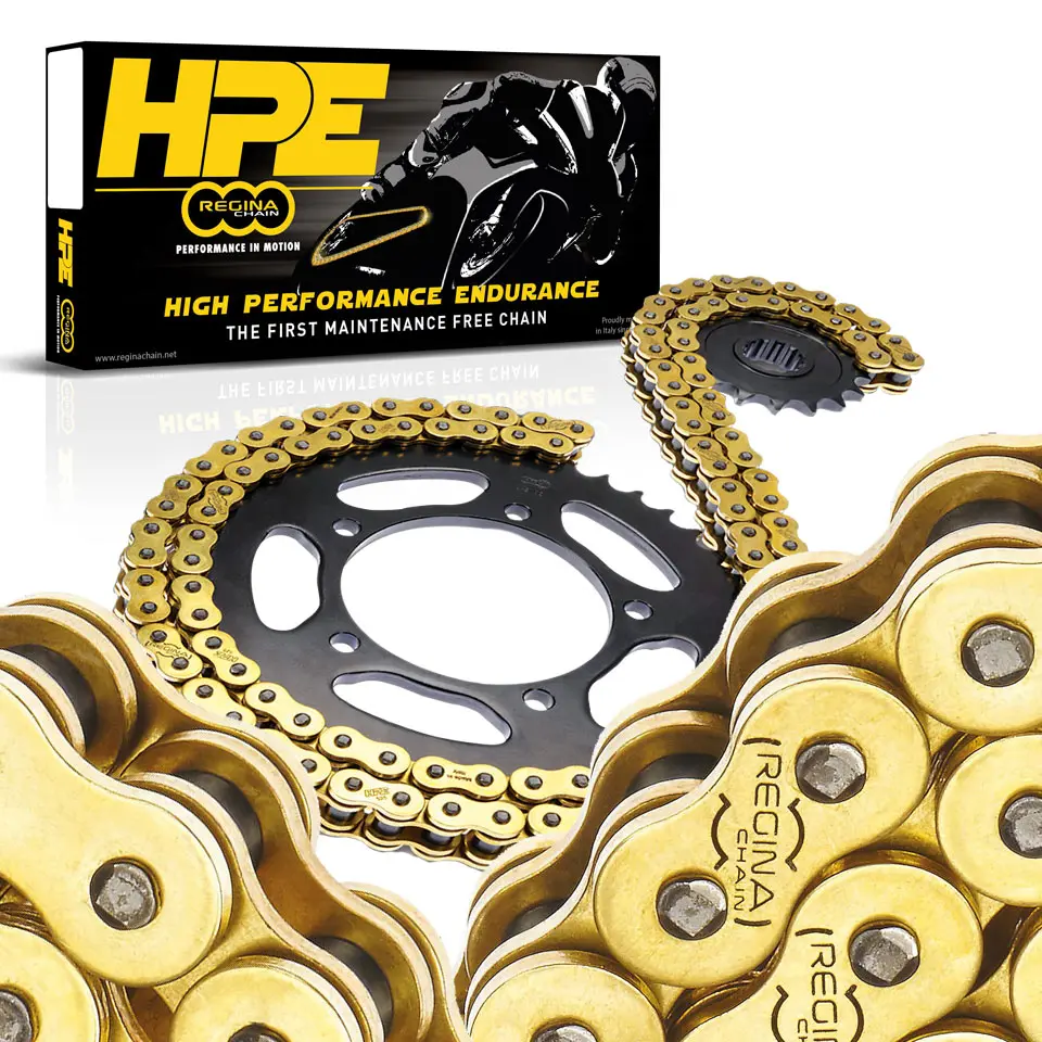 REGINA hnací řetěz 525HPE (124 článků) Z-RING supersport / enduro bezúdržbový zlatá nýtovací spojka (137HPE/1009) ( )