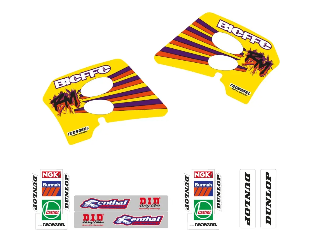 TECNOSEL (BLACKBIRD) sada samolepek (dýhy) SUZUKI RM 125/250 93-95, REPLICA TEAM SUZUKI 93 barva žlutá ( )