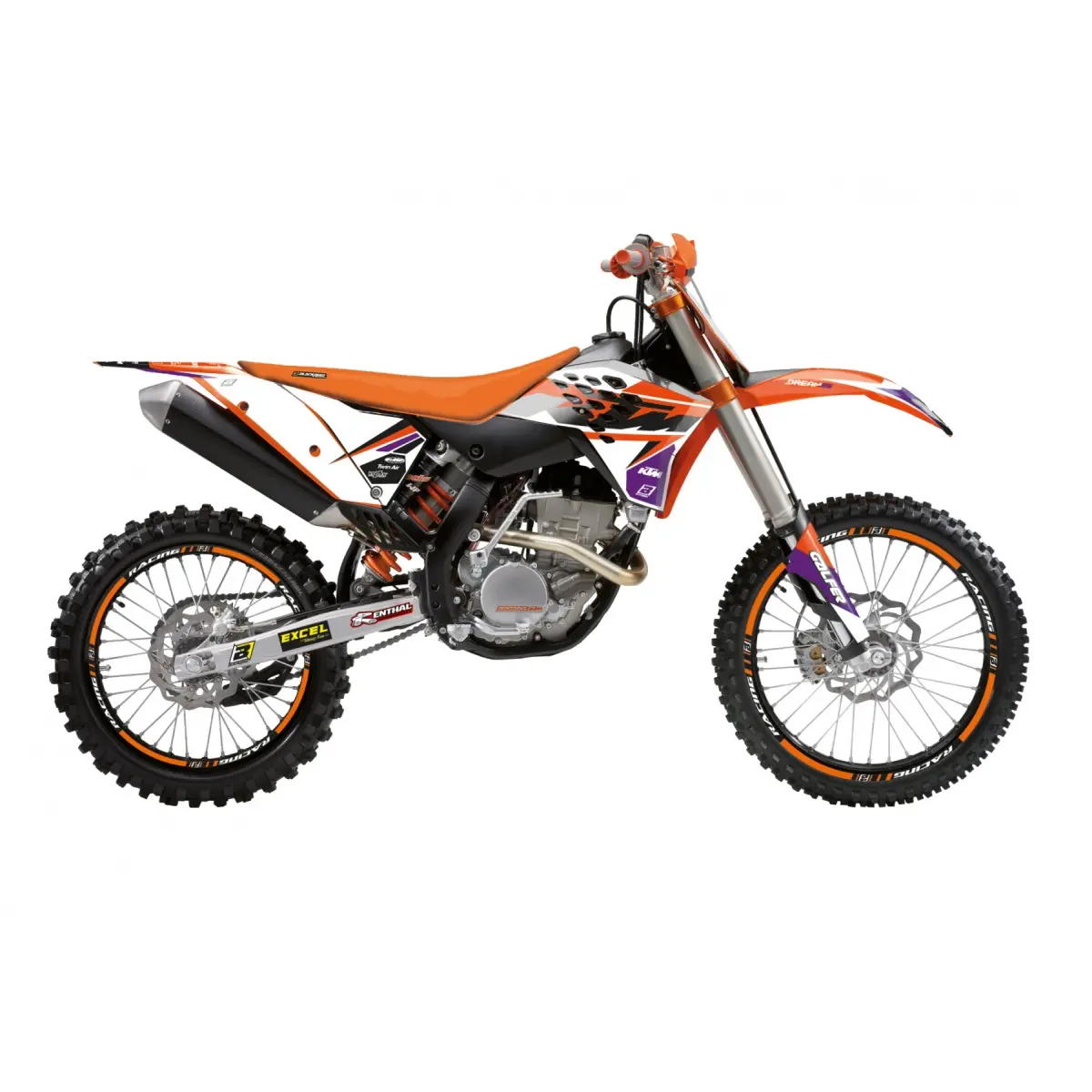 BLACKBIRD sada samolepek (dýhy) KTM EXC/EXC-F 08-11, SX/SX-F 125 07-10 DREAM 5 chrom EFX barva oranžová černá ( )