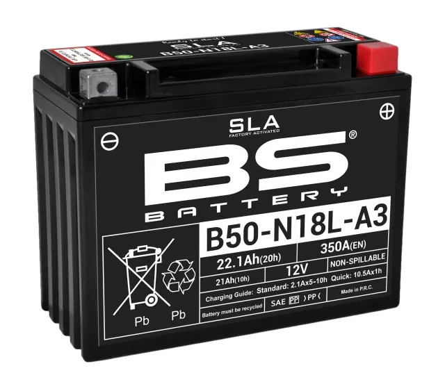 BS akumulátor B50-N18L-A3 (Y50-N18L-A3) 12V 20AH 205X90X162 obsluhovaný - elektrolyt zvlášť 250A UE48 (2) ( )