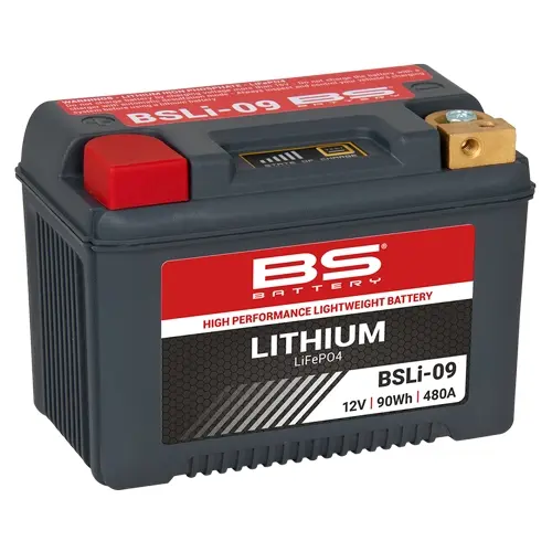 BS akumulátor lithium-iontový s indikátorem nabití LIFEPO4 BSLI-09 (148X86X105) (12,8V,480A,90WH,7,5AH)