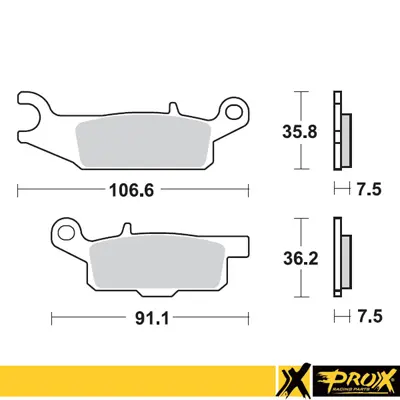 PROX brzdové destičky KH444 YAMAHA YFM 550 GRIZZLY 11-14, YFM 700 GRIZZLY 07-18 přední pravé ( )