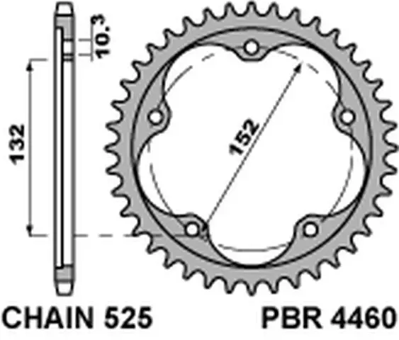 PBR rozeta 4460 43 C45T (ocel kalená) MV AUGUSTA 800/910/920/989/990/1000 04-16 (řetěz 525) (MADE IN ITALY) ( )